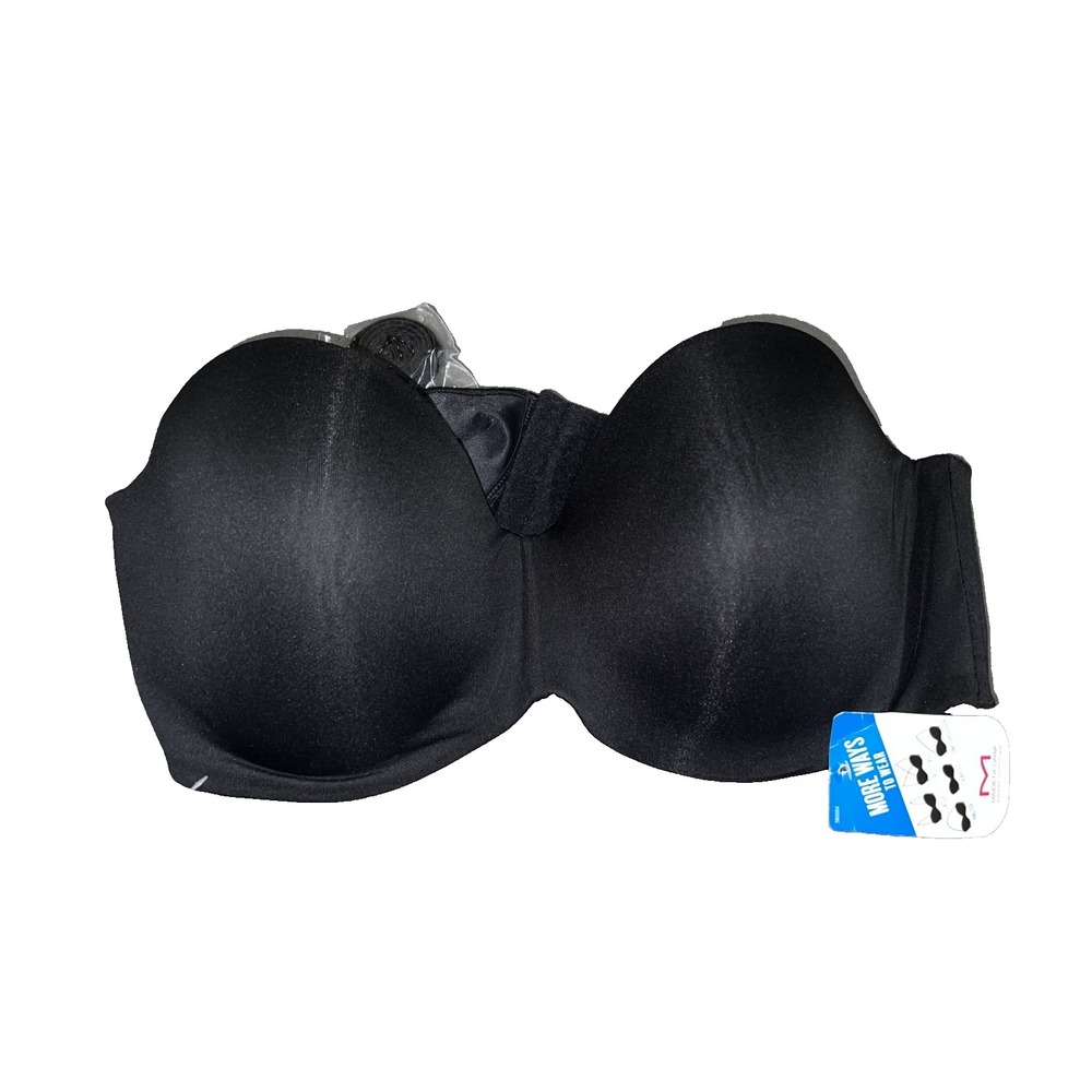 New Maidenform Sweet Nothings Black Strapless Convertible Underwire Bra 40D NWT - Picture 6 of 9